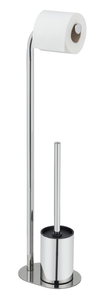 Garniture WC sur pied Mod. Levante, inox, brillant, noir, 23x63x17 cm  autoportante et facile à nettoyer