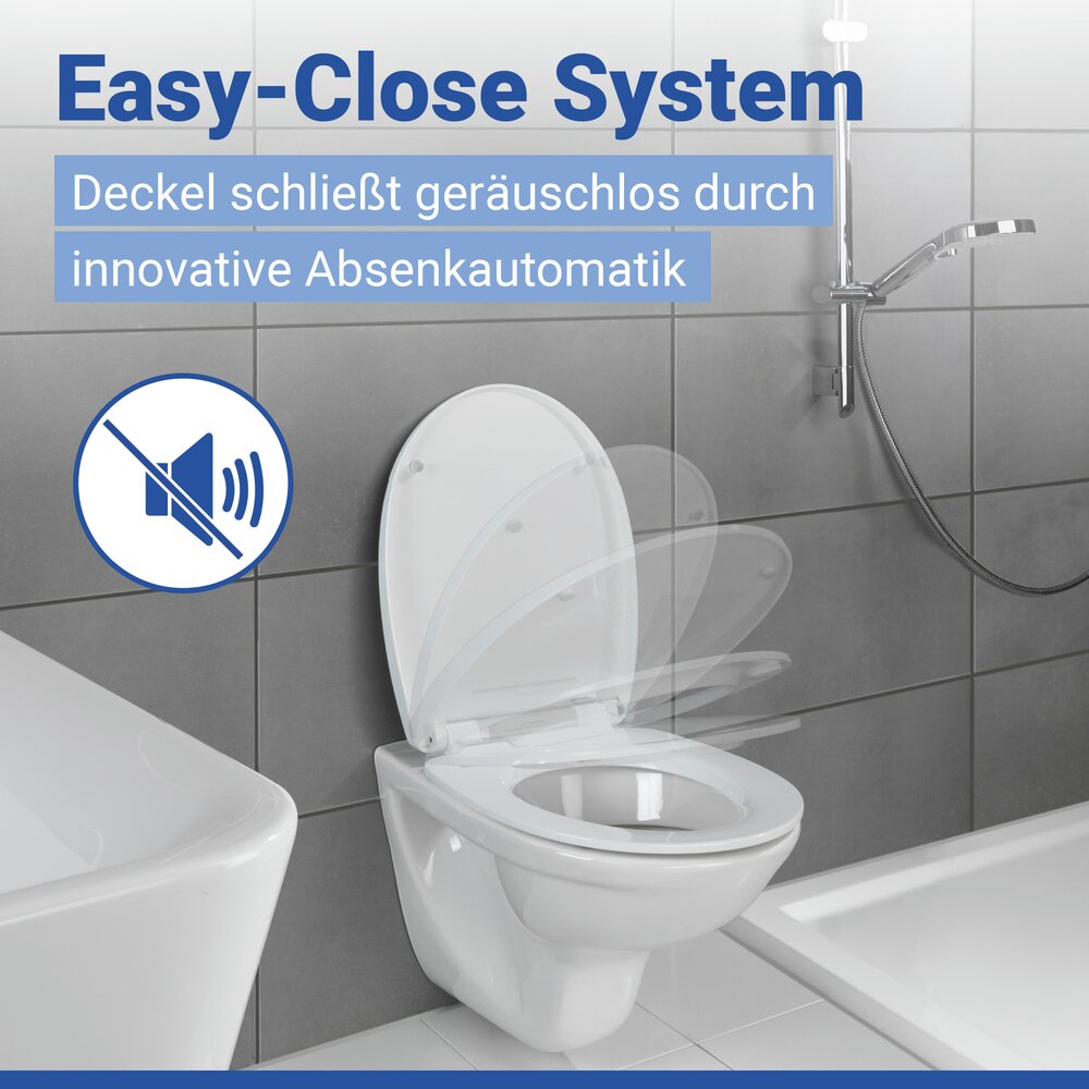 Weißer Toilettensitz Mod. Tavola mit Absenkautomatik in Duroplast  Weißer Toilettensitz Tavola mit Absenkautomatik in Duroplast