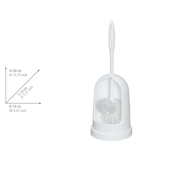 Porte-Brosse WC Standard  avec brosse pour nettoyer sous le rebord Blanc