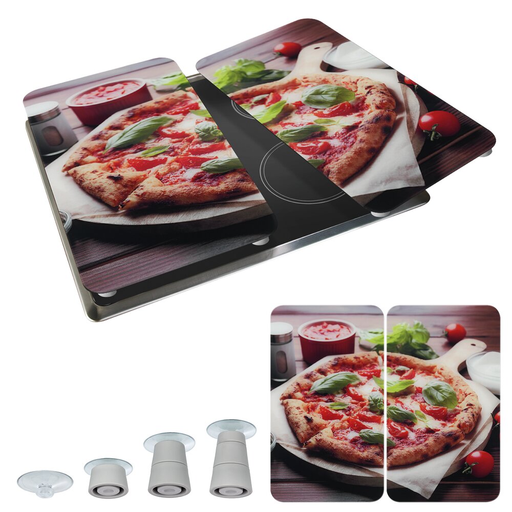 Herdabdeckplatte Universal Mod. Pizza, 2er Set  für alle Herdarten geeignet