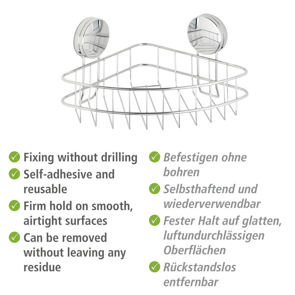 Static-Loc® Plus Eckablage Osimo  Badezimmer-Ablage, Befestigen ohne bohren