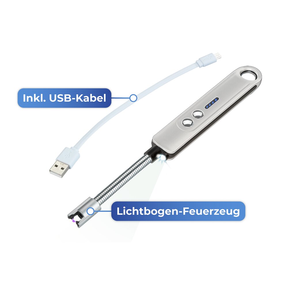 LED Lichtbogen-Feuerzeug   ohne Gas oder Berzin