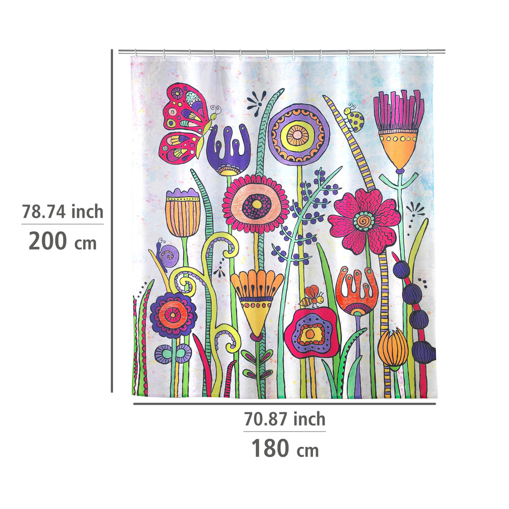 Duschvorhang Rollin'Art Full Bloom  Polyester, 180 x 200 cm, waschbar