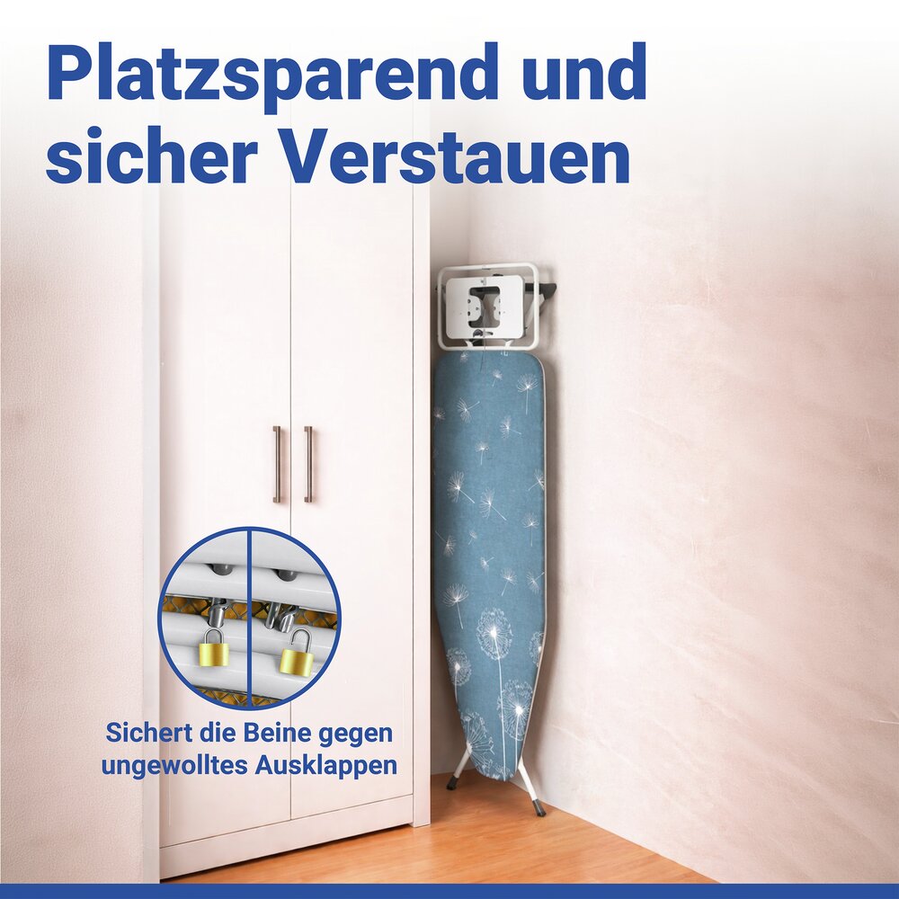 XXL Bügelbrett Mod. Professional  extrabreit, geeignet für Dampfbügelstationen