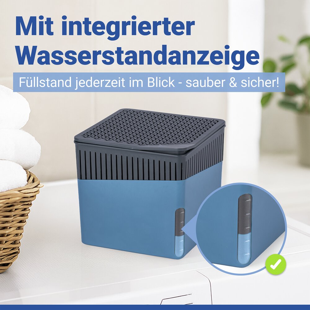 Raumentfeuchter Mod. Cube Blau 1000 g, 2er Set  beugt Schimmel und Gerüchen vor