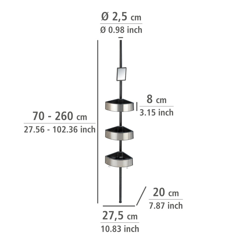 Telescopische douchehoek Premium Big Zwart