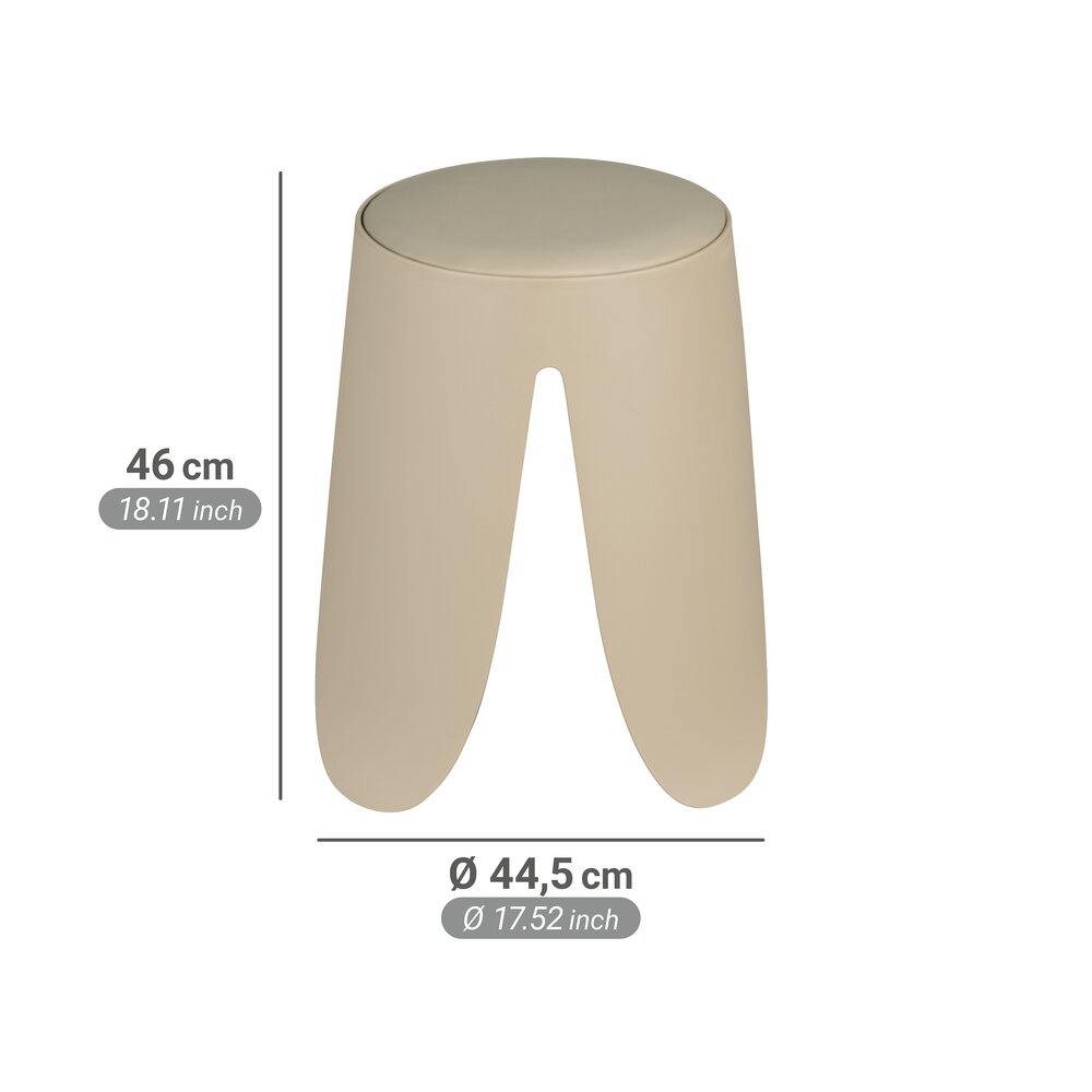 Tabouret de bain Comiso Beige mat  peut supporter jusqu'à 180 kg