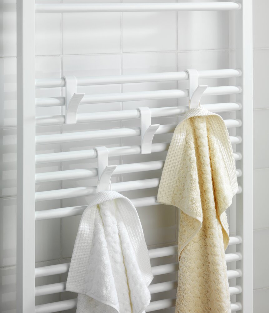 Haken für Handtuchheizkörper Weiß, 2er Set  Heizkörperhaken für alle Standard Heizkörper