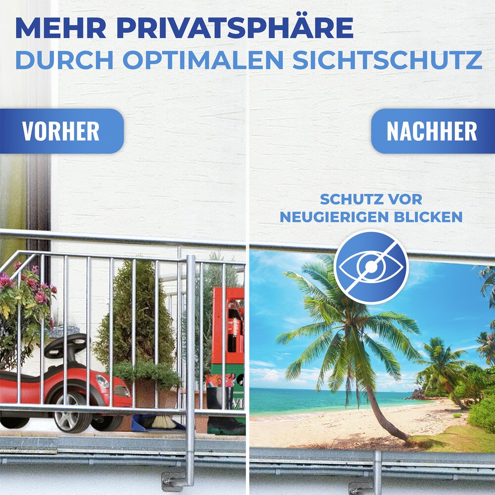 Balkon-Sichtschutz Mod. Karibik  UV- und witterungsbeständig