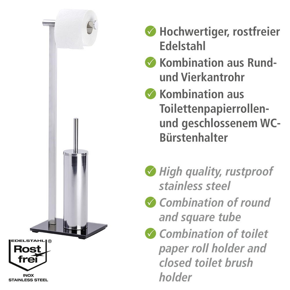 Stand WC-Garnitur Mod. Lava  aus rostfreiem Edelstahl