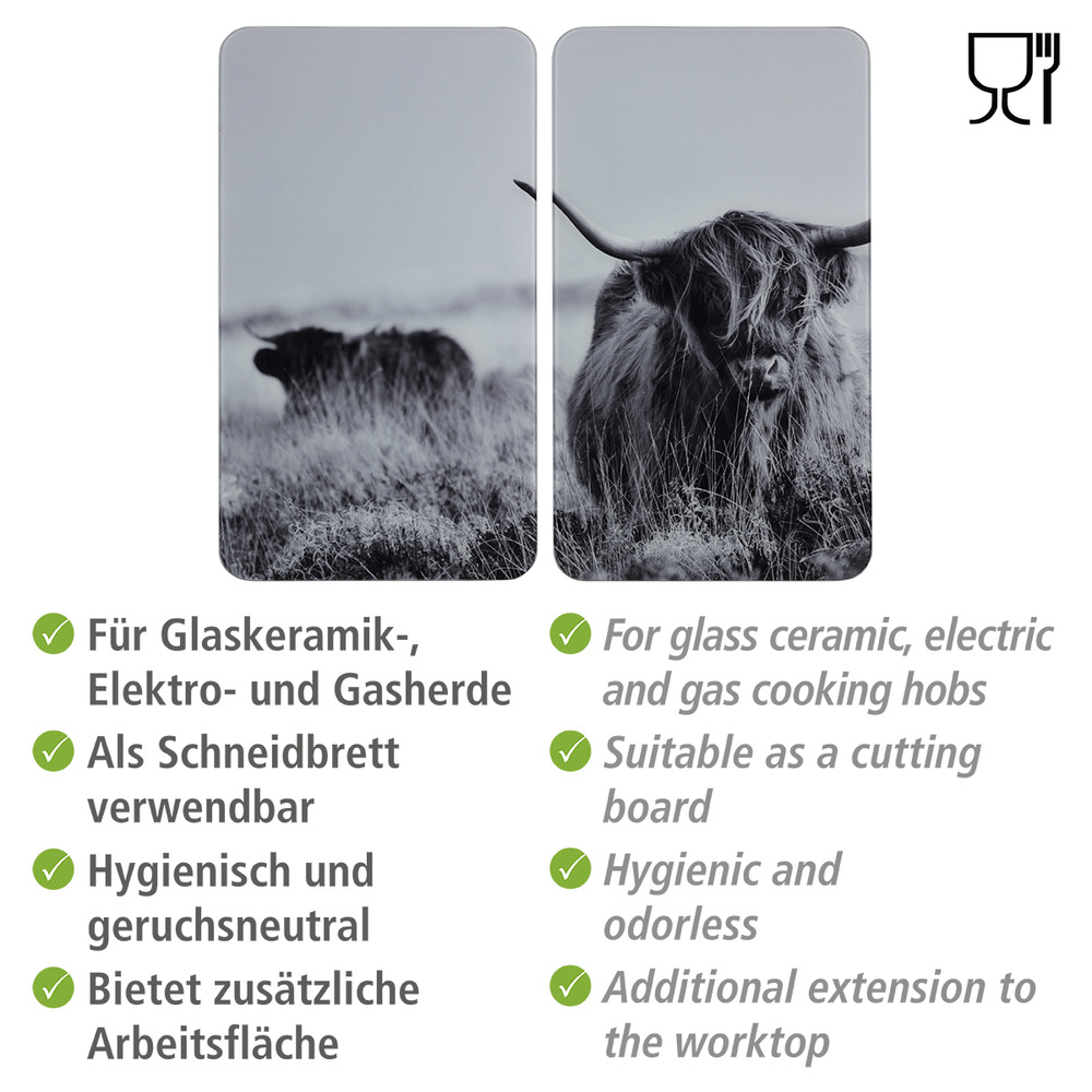 Herdabdeckplatte Universal Highland Mod. Cattle  2er Set, für alle Herdarten