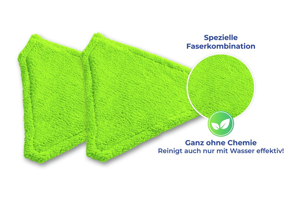 Housse de rechange p. mop TRIANGLE 2p  nettoie uniquement à l'eau