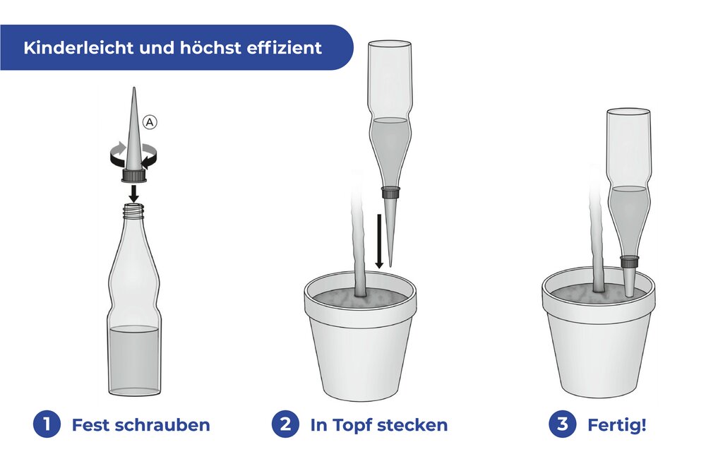 Bewässerungs-Spikes, 6er Set  gleichmäßige Wasserversorgung von Pflanzen