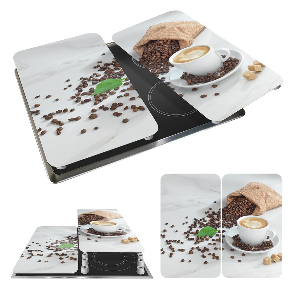 Herdabdeckplatte Universal Mod. Café Aromatica, 2er Set  für alle Herdarten geeignet
