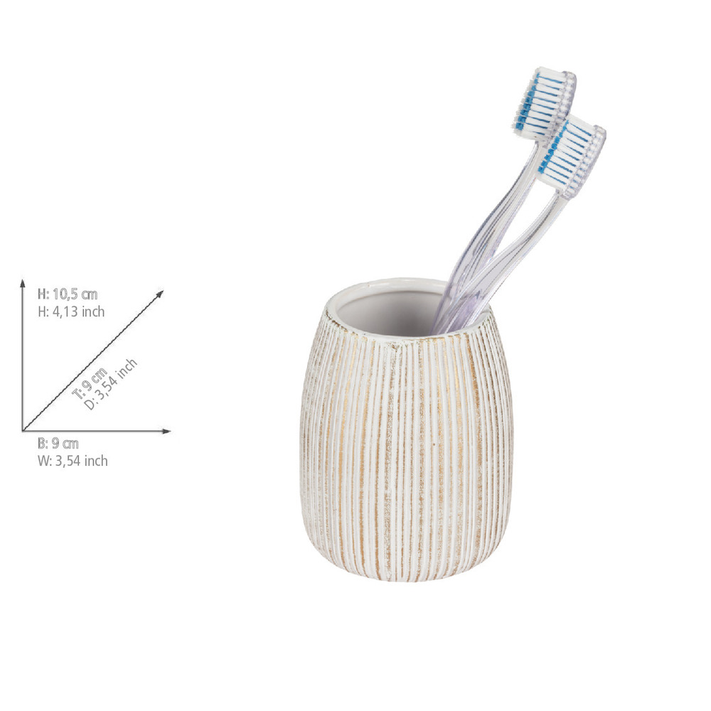 Bad-Accessoire Set Mod. Pascoli, gold, keramik/kunststoff, Ø11,5x13cm  strukturierte Oberfläche, freistehend