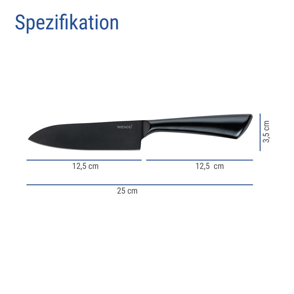 Kochmesser Mod. Ace, Schwarz  Küchenmesser aus rostfreiem Edelstahl