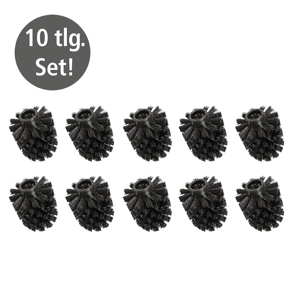 Ersatzbürstenkopf für Toilettenbürsten, 10 er Set, Ø 8 cm, schwarz  WC-Ersatzbürste, 10 er Set, Ø 8 cm, schwarz
