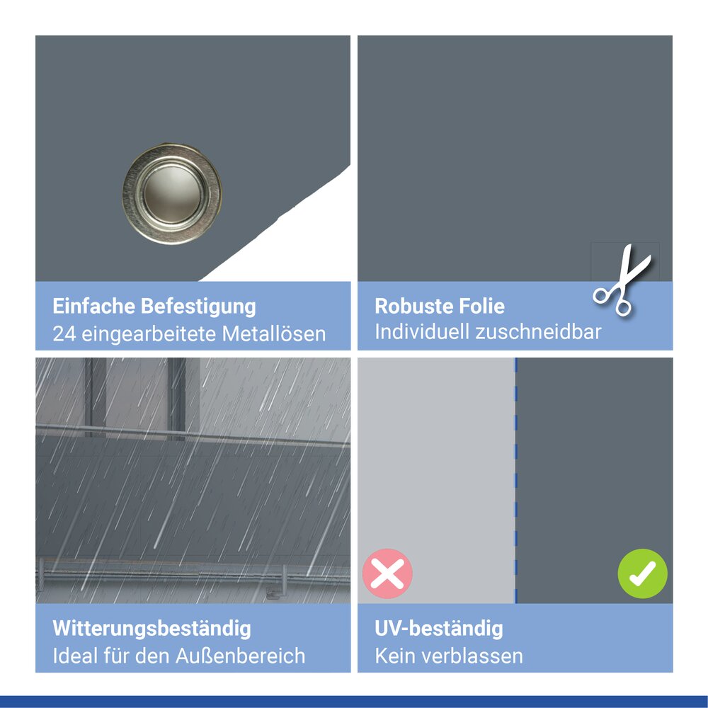 Balkon-Sichtschutz Mod. Anthrazit, 5 m  UV- und witterungsbeständig