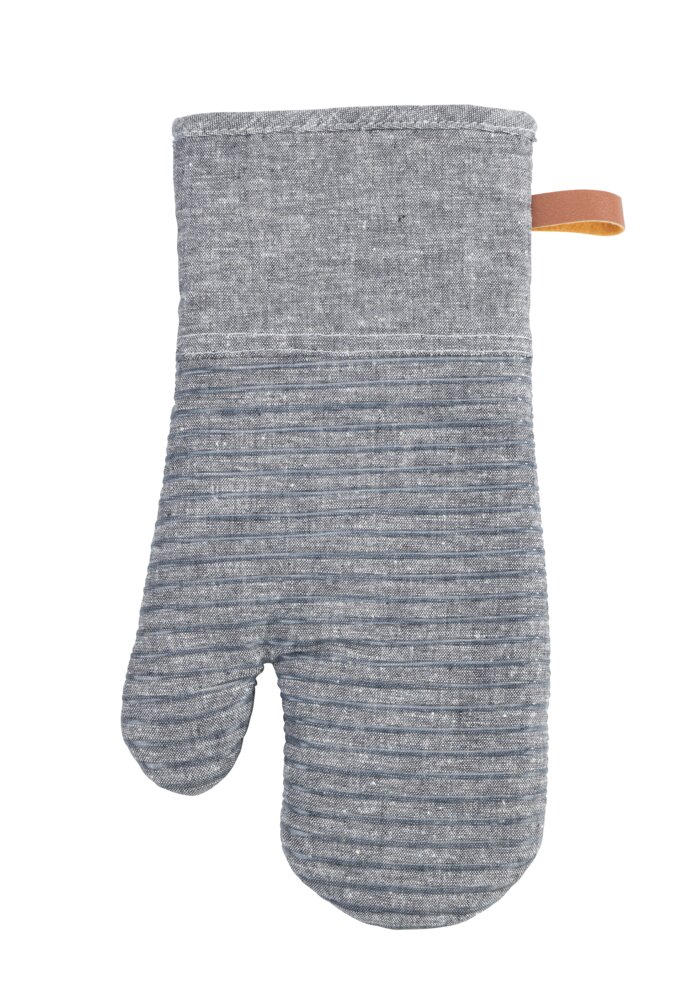 Topfhandschuhe Mod. Ada Stripes Grau  Silikonstreifen für sicheren Griff