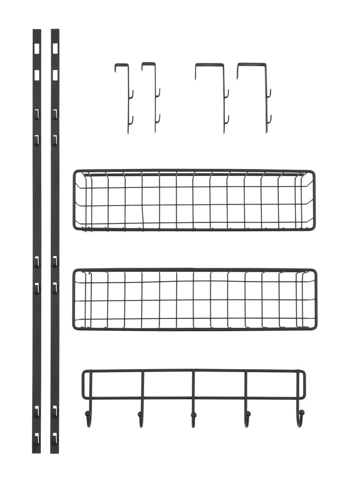 Türregal Schwarz  Hängeregal für zusätzlichen Stauraum