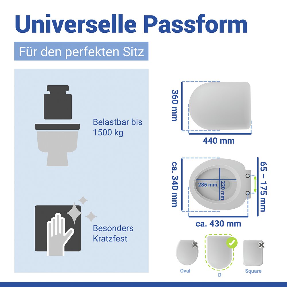 Abattant de WC Mod. Lagor DuroUnbreakable®, blanc  100 % incassable, avec frein de chute