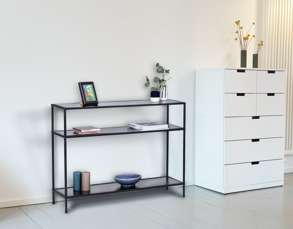 Konsolentisch Mod. Industrial  100 x 80 x 35 cm, 2 Böden