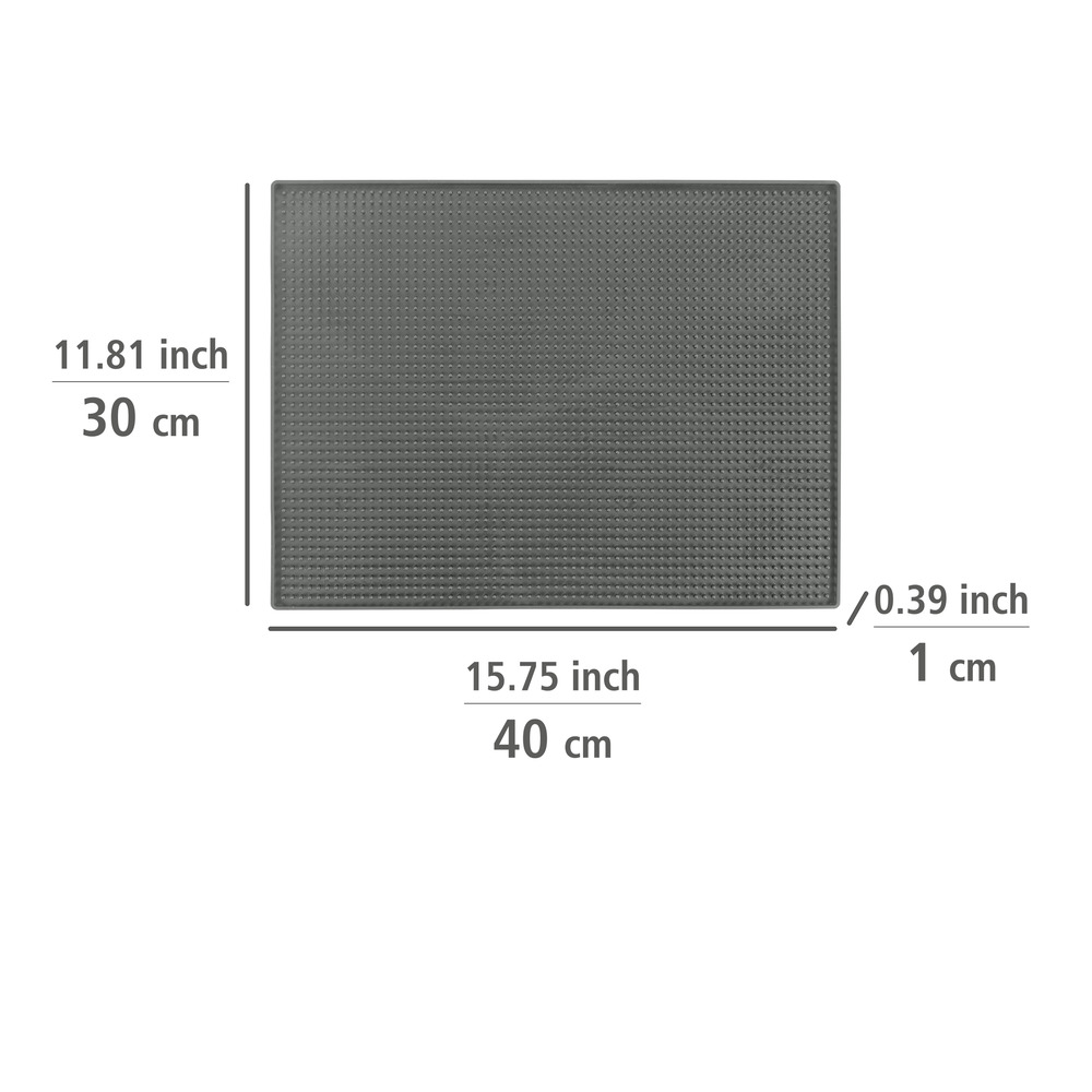 Abtropfmatte Mod. Maxi Grau, 40 x 30 cm  mit Noppenstruktur