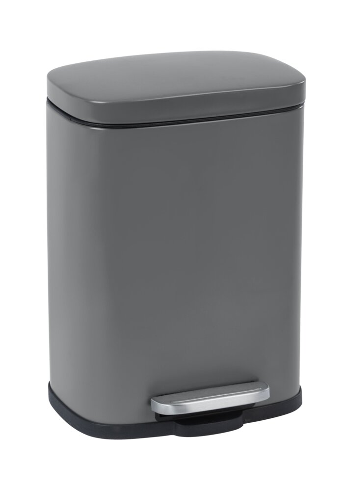 Treteimer Mod. Leno Easy-Close Grau  lackierter Stahl, Absenkautomatik, 5 Liter