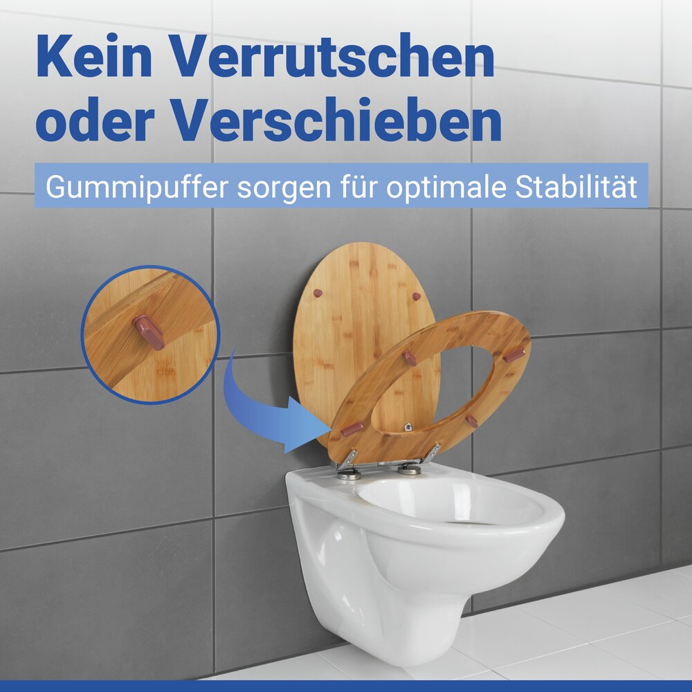 WC-Sitz Mod. Bambusa  Toilettensitz aus FSC®-zertifiziertem Bambus