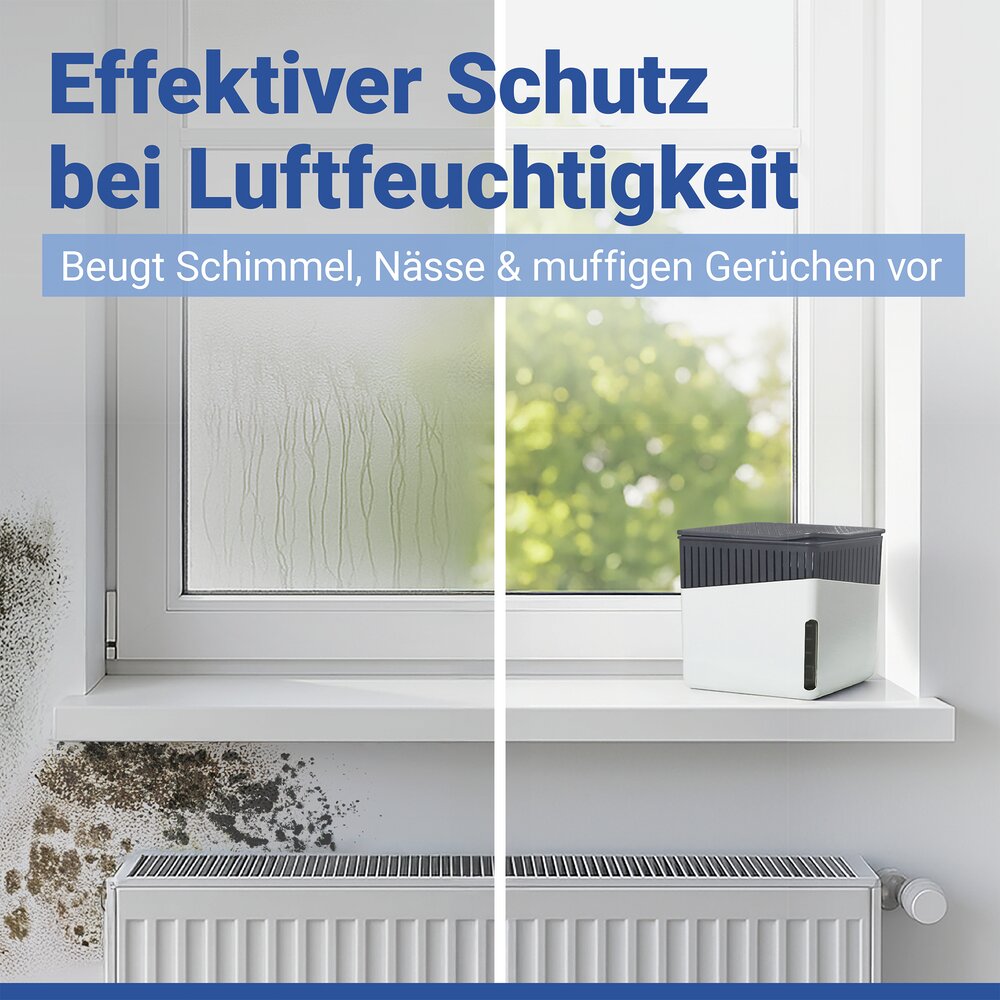 Déshumidificateur d'intérieur Cube 1000 g blanc  pour pièces jusqu’à env. 80 m³