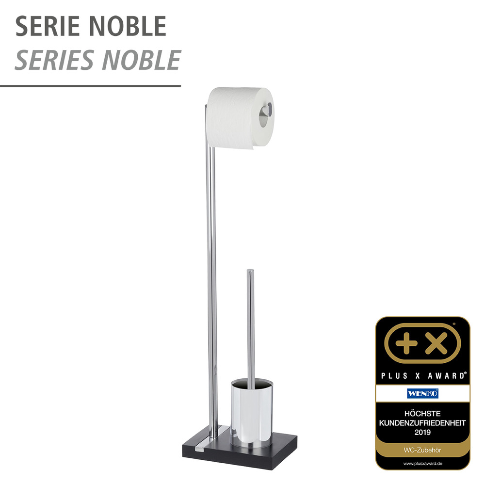 Stand WC-Garnitur Mod. Noble Black  mit Chrom-Applikation