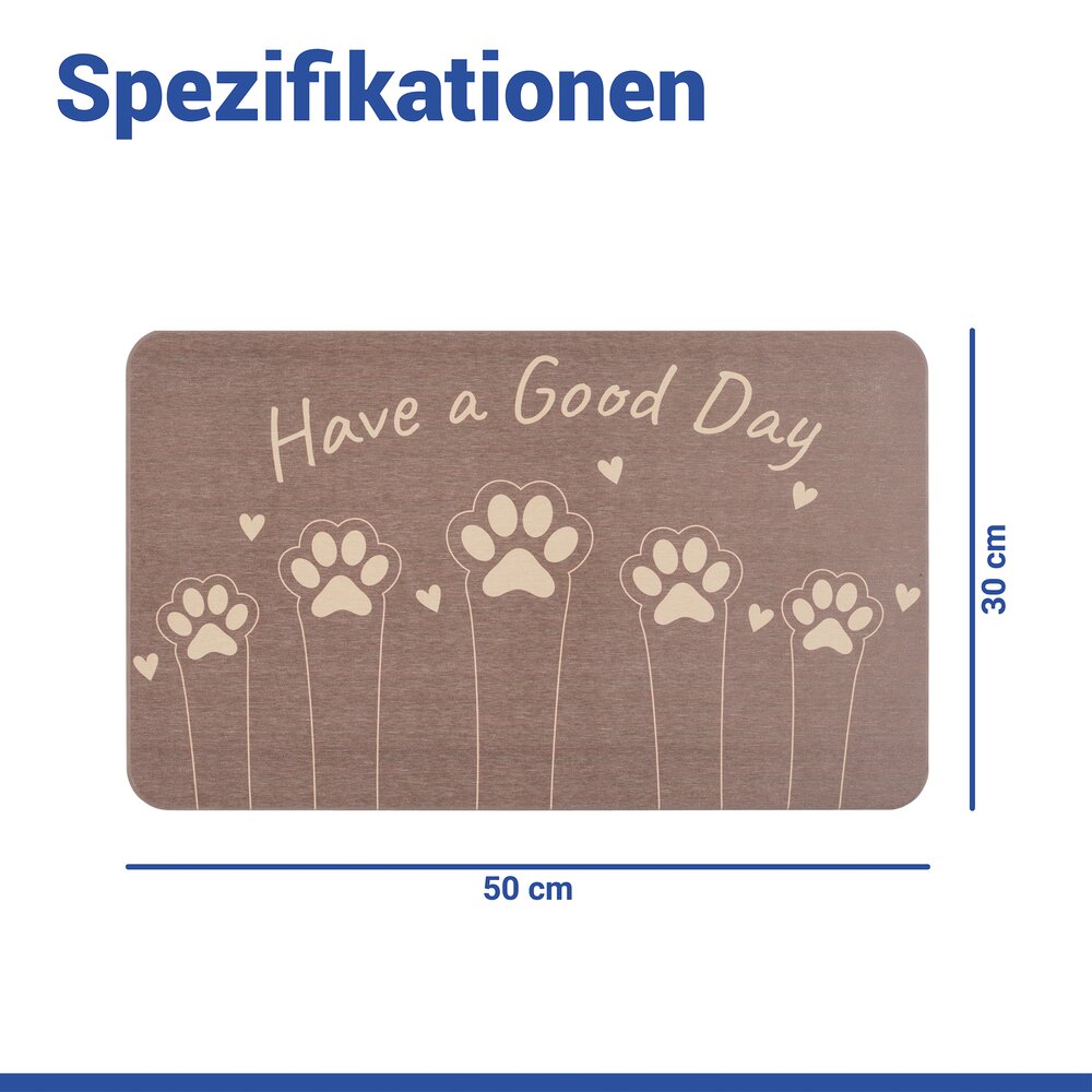 Haustiermatte Mod. Good Day 50 x 30 cm  Napfunterlage für Hunde und Katzen