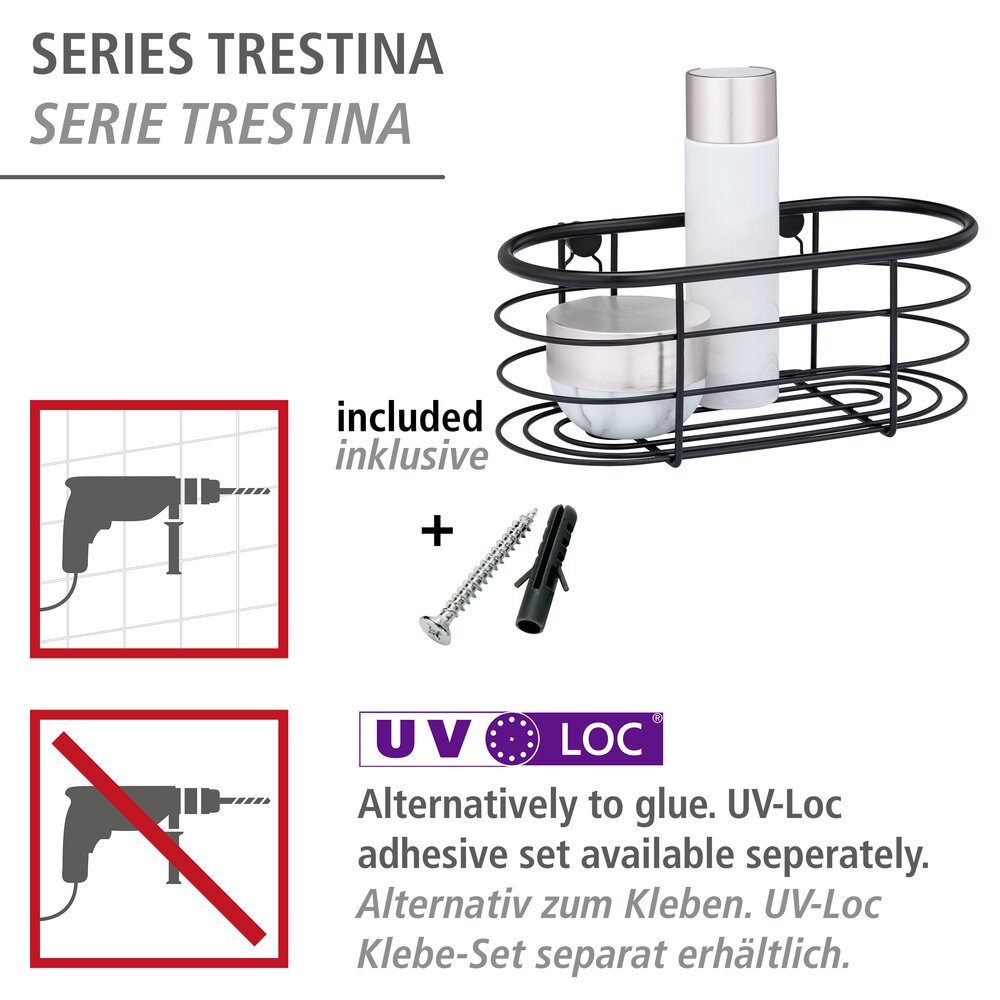 Roestvrij stalen wandplank Trestina zwart