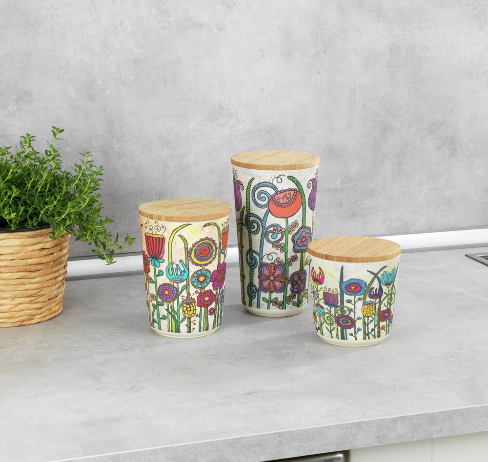 Voorraadpot PLA Bloemen 0,95 L