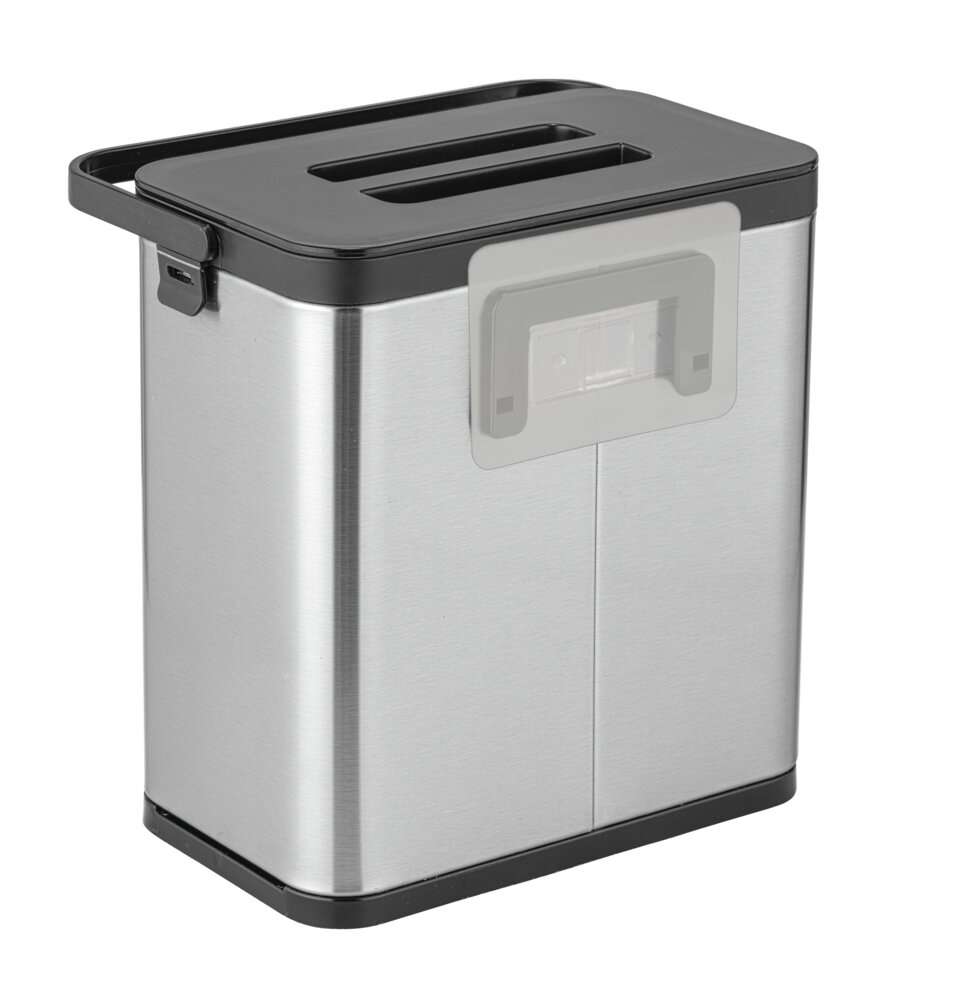 Abfallsammler Mod. Colin 3L, silber, Edelstahl/Kunststoff  mit Anti-Fingerprint-Finish