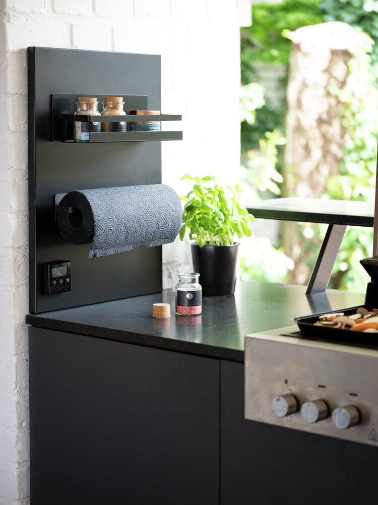 Magnetischer Küchenrollenhalter Mod. Ima Schwarz  magnetisch, für gängige Küchenrollen