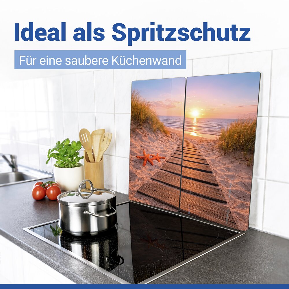 Couvre-plaques de cuisson Mod. Plage, lot de 2  pour vitrocéramique et induction