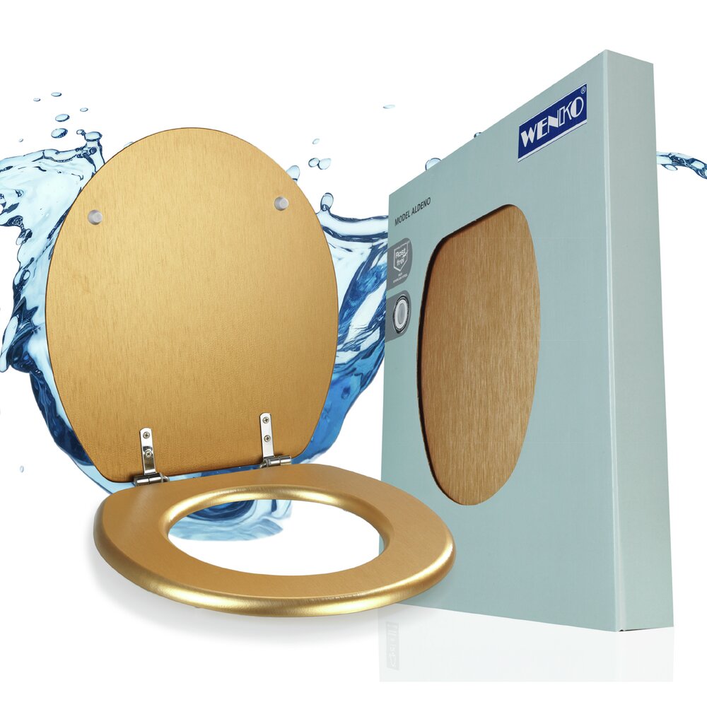 WC Sitz Mod. Aldeno Gold matt  Toilettendeckel aus foliertem MDF