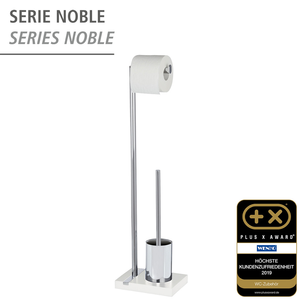 Stand WC-Garnitur Mod. Noble White  mit Chrom-Applikation