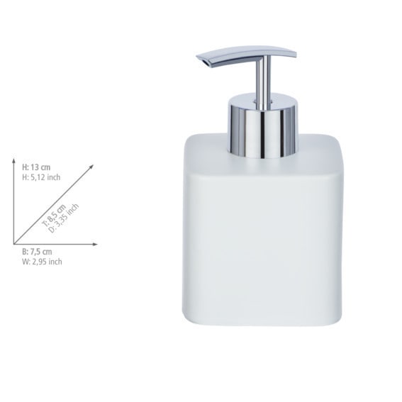 Seifenspender Mod. Hexa Weiß Keramik, 290 ml