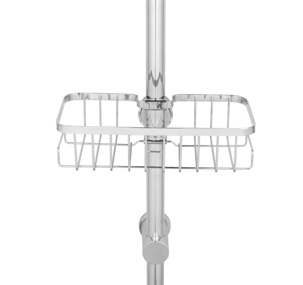 Tablette pour colonne de douche Floresta Brillant, forme rectangulaire  Fixation rapide sans percer ni visser