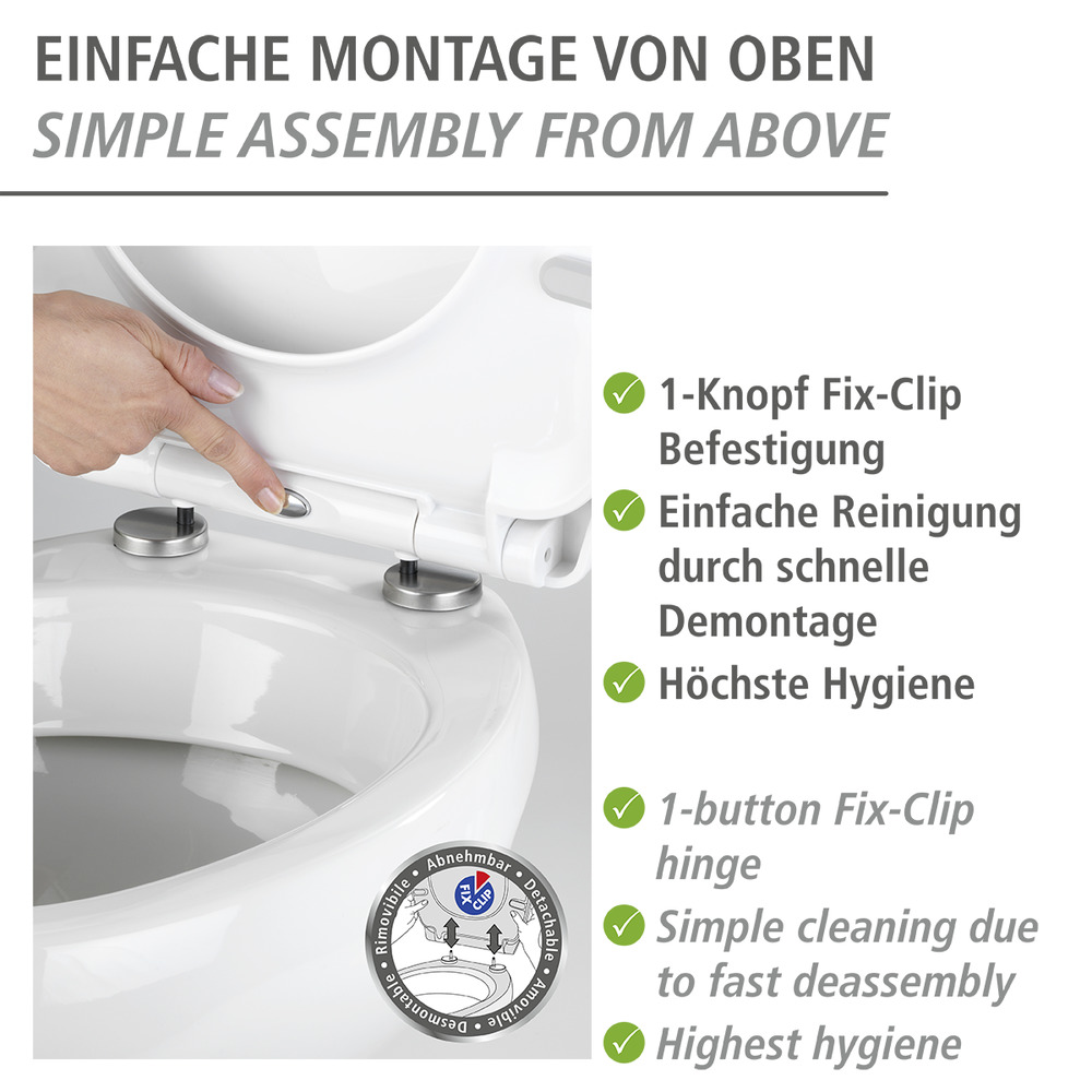 WC-Sitz Mod. Sereno mit Relief  Toilettensitz mit Absenkautomatik