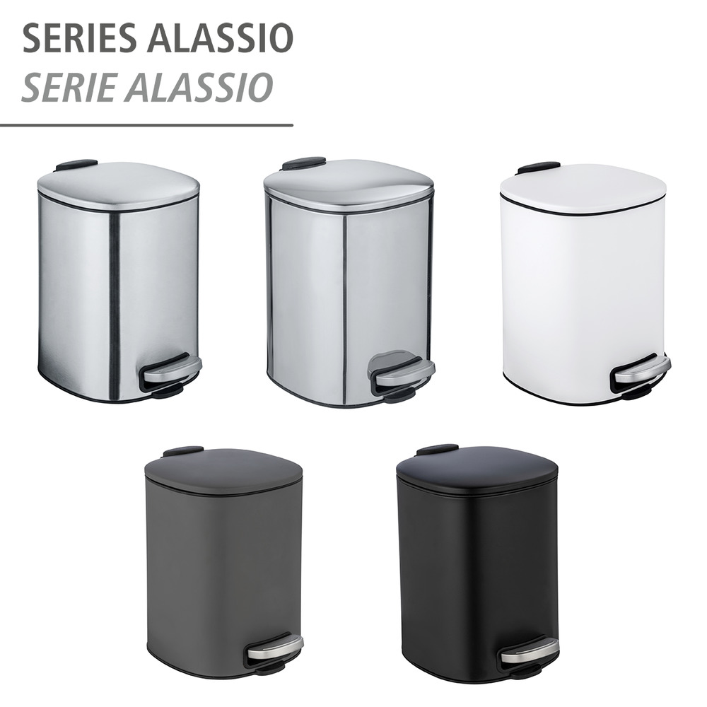 Treteimer Mod. Alassio, Grau 5 L  Easy-Close Absenkautomtik