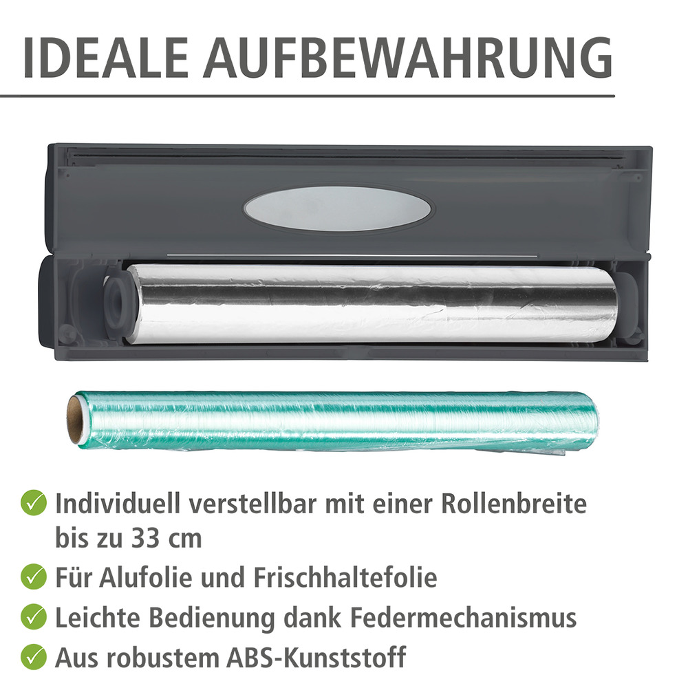 Folienschneider Mod. Perfect-Cutter L Anthrazit  für Frischhaltefolie und Alufolie