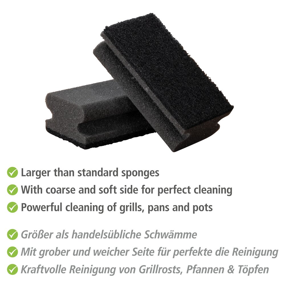 Grill Reinigungsschwamm Mod. Ben, 2er Set  2-Phasen Schwamm mit grober und weicher Seite