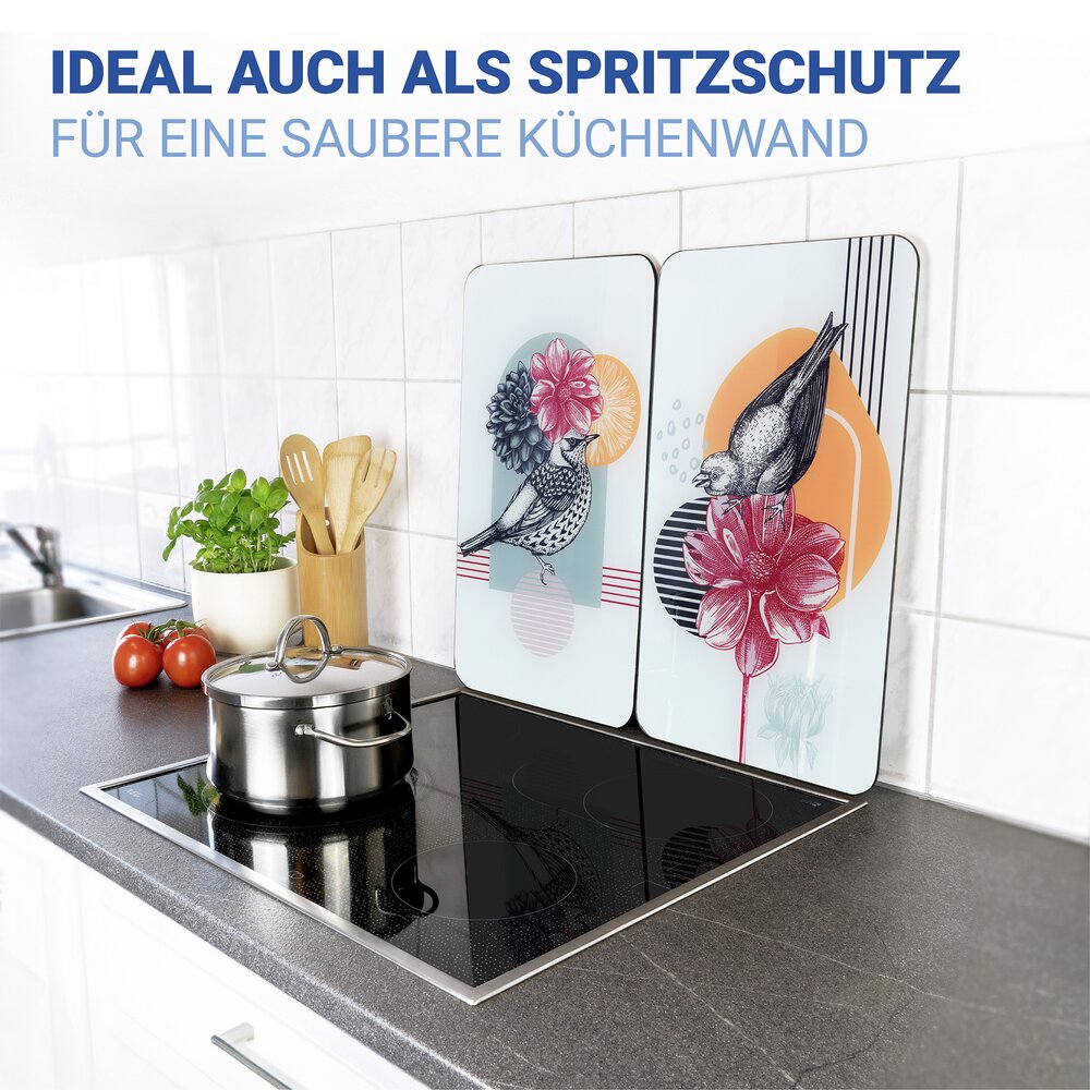 Fornuis Afdekplaten Universal Mod. Vogelgekwetter, set van 2