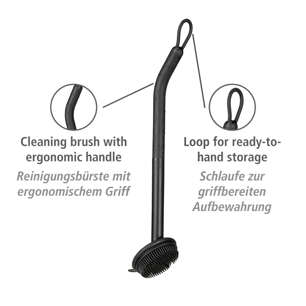 Spülbürste Cuvo Schwarz  ergonomischer Griff und Schaber