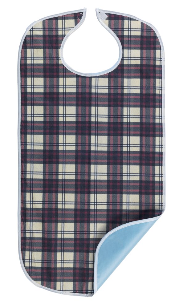 Speiseschürze, braun-rot kariert  waschbar bis 60 °C