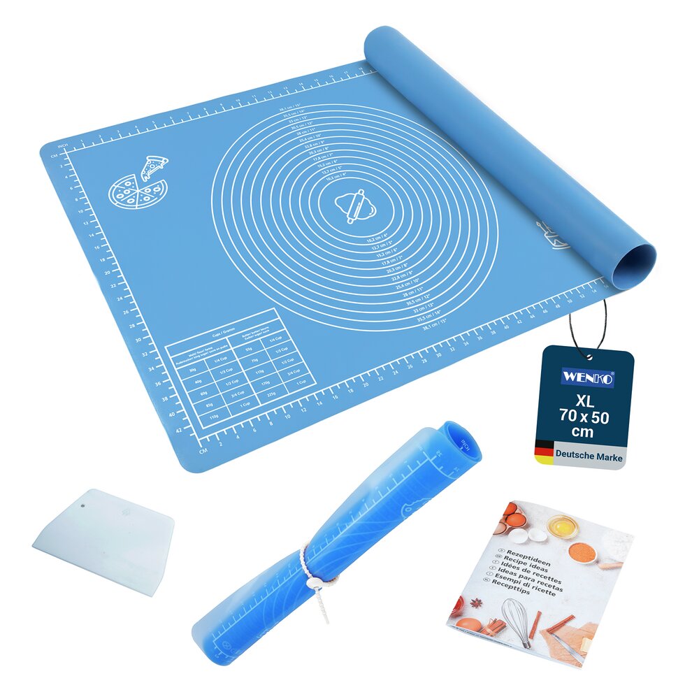 Tapis de cuisson antiadhésif avec rouleau à pâtisserie  spatule et livret de recettes inclus