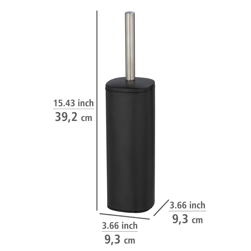 Brosse WC fermée, Acier, Noir, Alassio  en Acier Noir